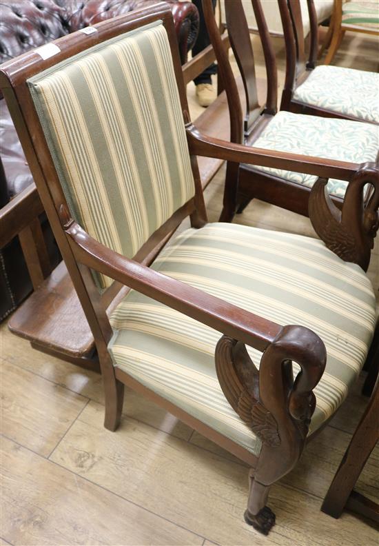 A French Second Empire mahogany fauteuil, W.2ft H.2ft 11in.